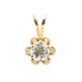 0.60 ctw Round Brilliant Cut Diamond Buttercup Solitaire 14KT Gold Pendant 0.8g