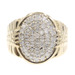 Men's Oval Cluster 1.25 Ctw Round Diamond 10KT Gold Nugget Watch Band Ring 5.61g