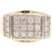 Textured 10KT Yellow Gold 0.75 Ctw Round Diamond Statement Cluster Ring GTR 6.8g