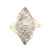 0.50 ctw Round and Baguette Cut Marquise Cluster 10KT Yellow Gold Estate Ring 