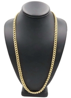 Classic 10KT Yellow Gold 7.3mm Wide Hollow Curb Link Necklace RCI 26" - 33.9g