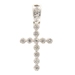 18KT White Gold 0.20 ctw Round Diamond Classic 0.9" Petite Cross Pendant - 1.55g