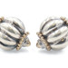 Women's 925 Sterling Silver and 18KT Yellow Gold Unique Large Earrings - 19.4g
