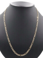 High Shine 14KT Yellow Gold 4.5mm Diamond-Cut Figaro Chain Necklace 24" 15.91g