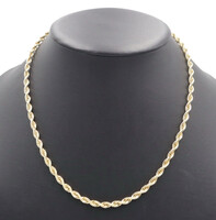 Heavy 14KT Yellow Gold (585) 4.5mm Classic Peru Rope Chain Necklace 20" - 24g 
