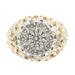 1.10 Ctw Round Diamond Kentucky Cluster 10KT Yellow Gold Floral Filigree Ring