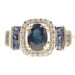 1.25 ctw Lab Created Blue Sapphire & 0.28 ctw Diamond 10KT Gold Estate Ring 2.9g