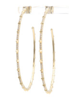 14KT Yellow Gold 2" Large 0.72 ctw Round Diamond Women's Diamond Hoop Earrings 