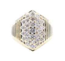 Estate 14KT Yellow Gold 0.80 ctw Round Diamond Marquise Cluster Cocktail Ring 