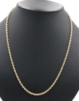 Classic 10KT Yellow Gold 3.5mm Solid High Shine Rope Chain Necklace 23 1/4" 4.1g