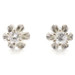 1/10 ctw Round Diamond 14KT White Gold Buttercup Solitaire Estate Stud Earrings