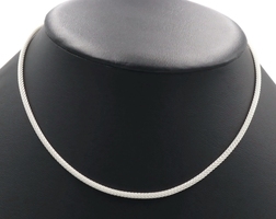 Italy Sterling Silver (925) 2.5mm Round Bismark Chain Necklace 16" - 7.51 Grams
