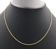 Classic High Shine 10KT Yellow Gold 1.7mm Wide Rope Chain Necklace 18" - 3.50g