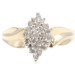 0.26 Ctw Single-Cut Diamond Marquise Cluster 10KT Yellow Gold Bypass Ring 3.21g
