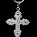 Large Detailed Sterling Silver Cross Pendant on 24" Silver Box Chain Necklace 