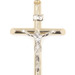 Religious 10KT Two-Tone Gold Classic Inri Crucifix Cross Pendant 1.8" - 1.13g