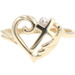Women's Religious 10KT Yellow Gold 11.6mm Open Heart Cross Ring by PSCO 1.62g