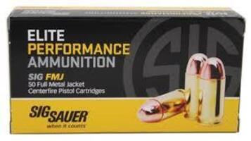 Sig Sauer Elite Performance 380 ACP Ammo 100 Grain Full Metal Jacket