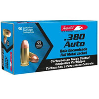 Aguila Ammunition, .380 ACP Caliber Ammunition 50 Rounds, FMJ, 95 Grains