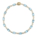 Alternating 5.30 Ctw Blue Topaz & Round Diamond 10KT Gold Tennis Bracelet 7.5"