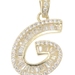 Baguette & Round CZ Initial / Letter "G" 10KT Yellow Gold Pendant NC 0.9" - 2.4g