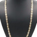 Stunning 14KT Tri-Color Gold (585) 6.3mm Wide Valentino Chain Necklace 25" 30.2g