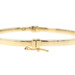 Women's Italy 14KT Yellow Gold High Shine Spring Hinge Bangle Bracelet 7" - 4.6g