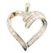 Ribbon-Style 0.70 Ctw Baguette Diamond 10KT Yellow Gold Open Heart Pendant 0.9"