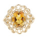 Women's Solitaire 1.95 Ct Oval Citrine 14KT Yellow Gold Filigree Cocktail Ring