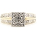 0.30 Ctw Princess & Round Diamond 10KT Gold Square Cluster Halo Ring by CJ 3.3g