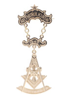 Free Mason Masonic 10KT Yellow Gold Past Master 1947 Masonic Badge Pin 8.3g