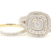 10KT Yellow Gold 1.70 ctw Round Diamond Triple Halo Cluster Wedding Ring Set 