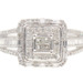 0.77 Ctw Princess, Round & Baguette Diamond 10KT White Gold Square Cluster Ring