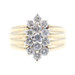 Estate 0.90 ctw Round Diamond Marquise Cluster 14K Yellow Gold Women's Ring 5.6g