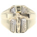 Classic 10KT Yellow Gold Inri Crucifix/Jesus on Cross Ring Size 7 by MA - 3.72g