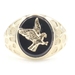 Men's Estate Black Onyx Eagle Signet Ring 10KT Yellow Gold Nugget Style Ring 