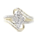 Women's 0.46 Ctw Round & Baguette Diamond 10KT Gold Marquise Cluster Ring JTW 3g