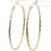 Estate Unique 14KT Yellow Gold Textured 1.5" Women's Round Hoop Earrings - 3.2g