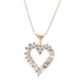 0.85 Ctw Champagne Diamond 14KT Open Heart Pendant on 14KT Herringbone Chain 18"