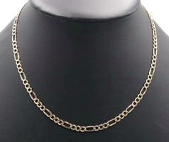 High Shine 10KT Yellow Gold 4.6mm Classic Figaro Chain Necklace 18.5" - 4.16g