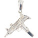 High Shine Sterling Silver (925) M10 / Uzi Gun Necklace Pendant 1.8" - 9.40g