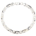 Sterling Silver 8 1/4" High Shine 6.4mm Wide Flat Mariner Chain Link Bracelet 