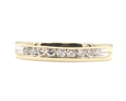 0.50 ctw Round Diamond 4.8mm Wide 14KT Yellow Gold Men's Channel Band Ring 6.5g