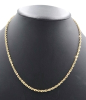 High Shine 10KT Yellow Gold 3.4mm Wide Classic Rope Chain 20 1/4" Necklace 4.82g