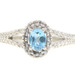 0.26 Ct Oval Cut Blue Topaz & Single Cut Diamond Halo 10KT White Gold Ring GND