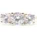 Women's Past Present Future Round Cubic Zirconia CZ 10KT White Gold Ring - 2.8g