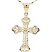 Diamond-Cut 10KT Yellow Gold Filigree Cross Pendant on 10KT Curb Chain 24" 5.10g