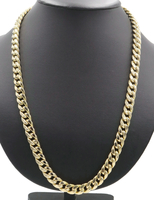 Heavy High Shine 10KT Yellow Gold 10.7 mm Wide Curb Link Necklace 26.5" 61 Grams