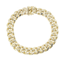 Classic High Polish 10KT Yellow Gold 11.3mm Hollow Cuban Link Bracelet 8" 25.36g