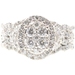 1.85 Ctw Round Diamond 14KT White Gold Oval Cluster Halo Soldered Wedding Set